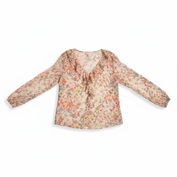 Womens Lauren Conrad Long Sleeve Floral Blouse w/‎ Slip Size 2X - Picture 3 of 7